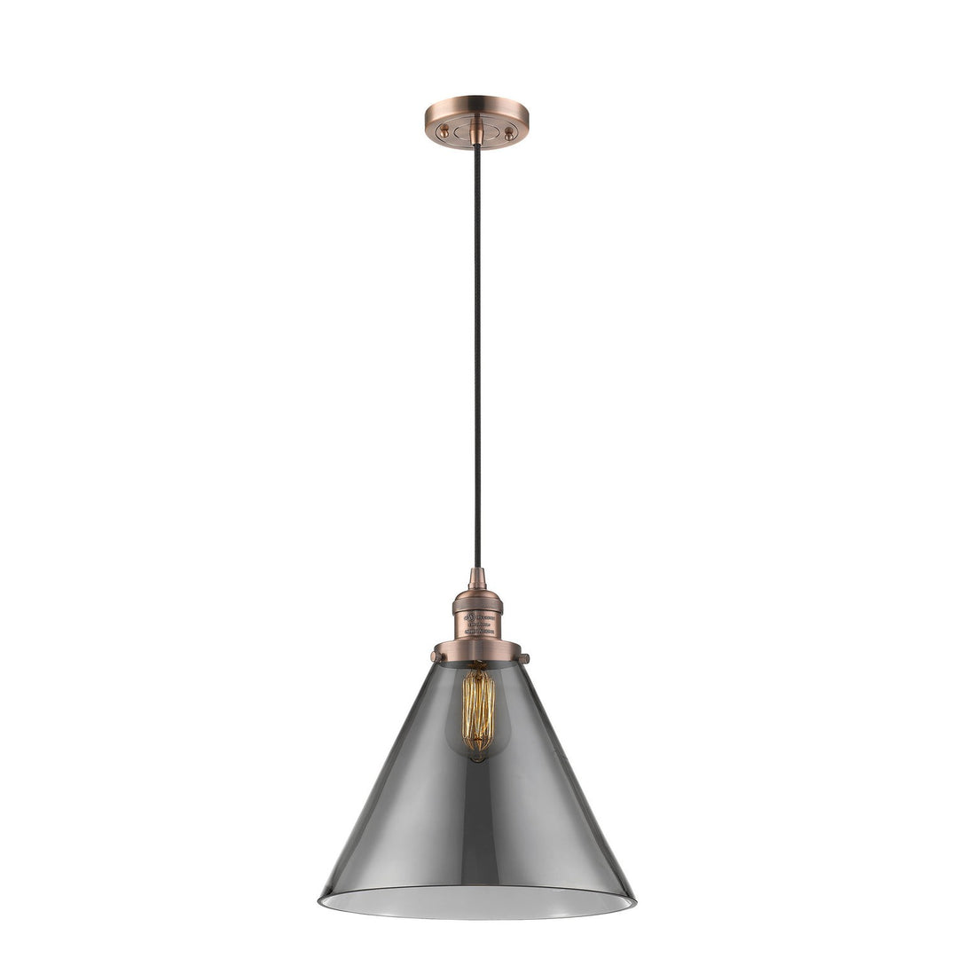 Innovations Lighting 201C-AC-G43-L Franklin Restoration One Light Mini Pendant Antique Copper 1