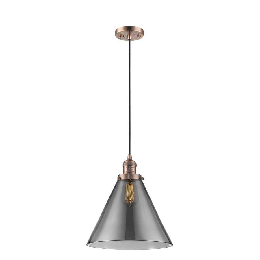 Innovations Lighting 201C-AC-G43-L Franklin Restoration One Light Mini Pendant Antique Copper 1