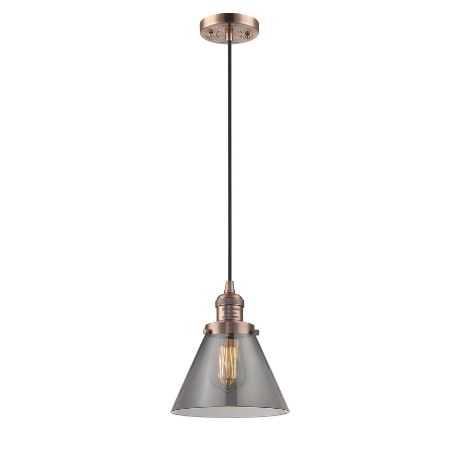 Innovations Lighting 201C-AC-G43-LED Franklin Restoration Led Mini Pendant Antique Copper 1