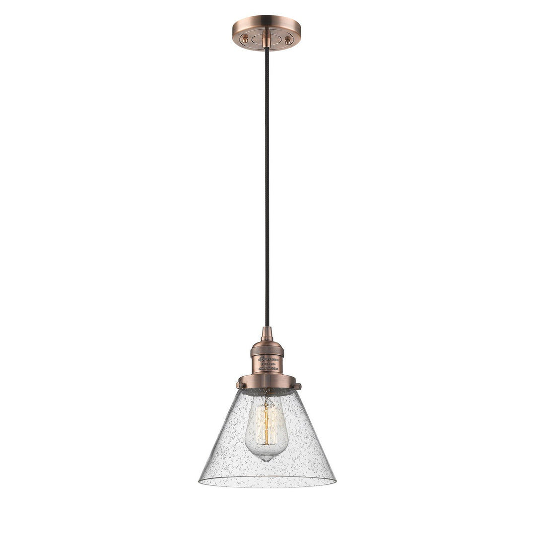 Innovations Lighting 201C-AC-G44-LED Franklin Restoration Led Mini Pendant Antique Copper 1