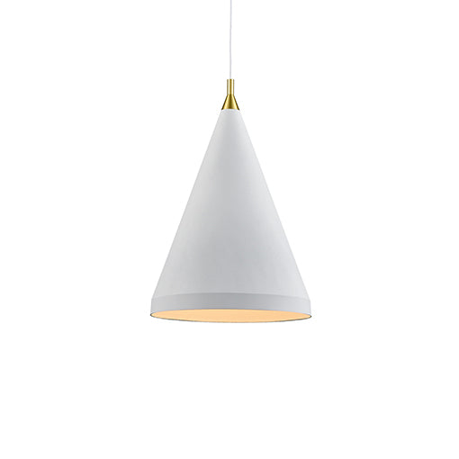 Kuzco Lighting 492722-WH/GD Dorothy Pendant Light White with Gold detail