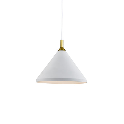 Kuzco Lighting 492814-WH/GD Dorothy Pendant Light White with Gold detail