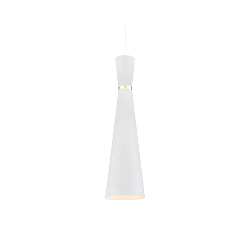 Kuzco Lighting 493206-WH/GD Vanderbilt Pendant Light White with Gold detail