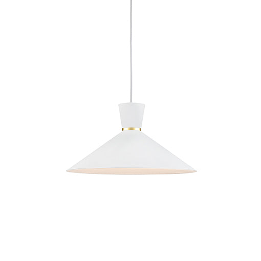 Kuzco Lighting 493216-WH/GD Vanderbilt Pendant Light White with Gold detail