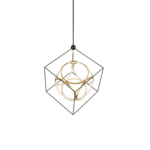 Kuzco Lighting CH19234-BK/AN Monza Pendant Light Black/Antique Brass