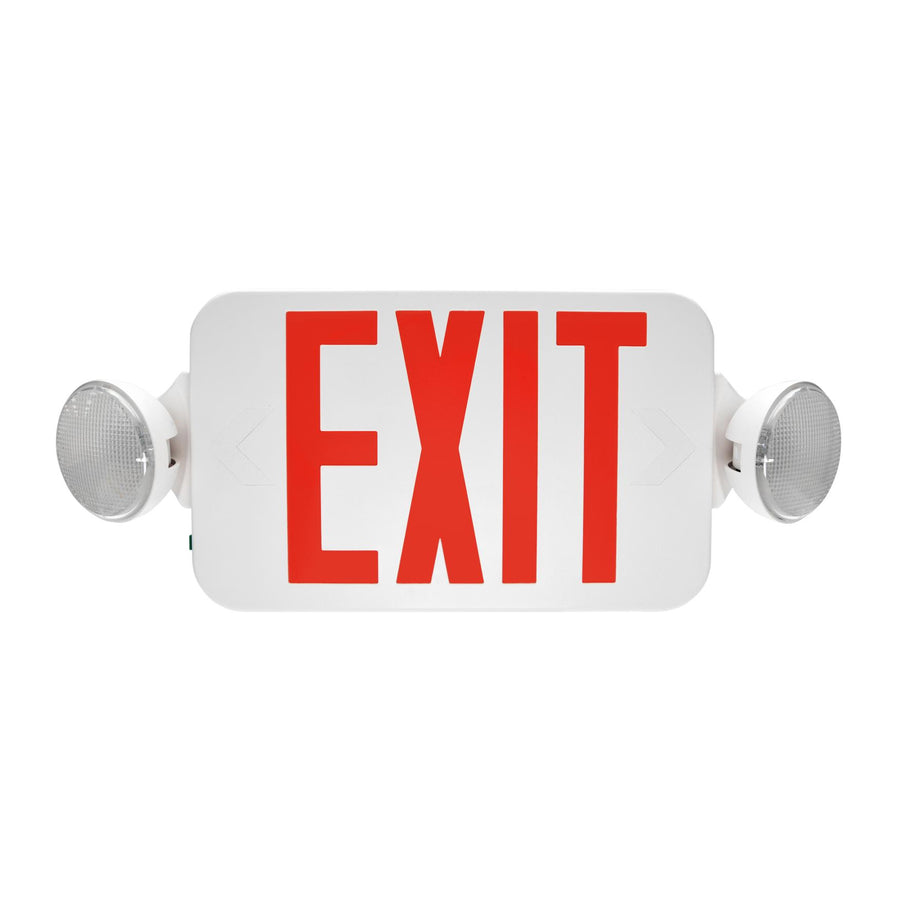 Maxlite Lighting 103370  Exit  Emergency Combo, Thermoplastic, Red Letters, White, Remote Head Capable, Battery Backup  1