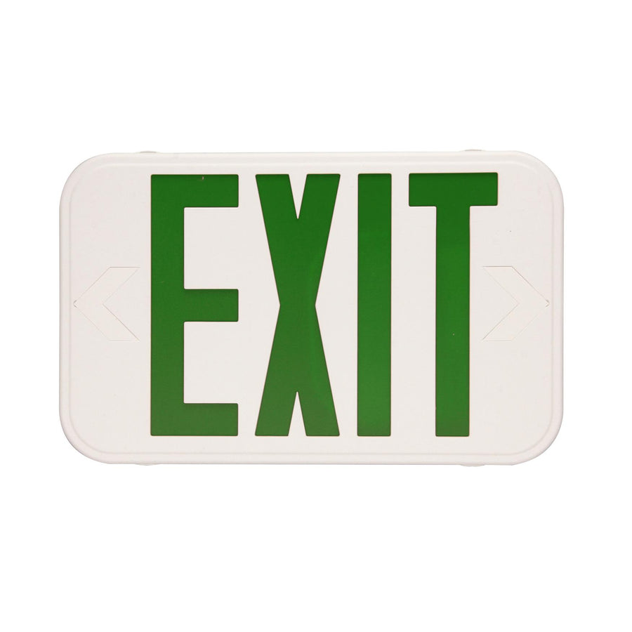 Maxlite Lighting 105542  Thin Exit, Thermoplastic, Green Letters, White, Battery Backup  1