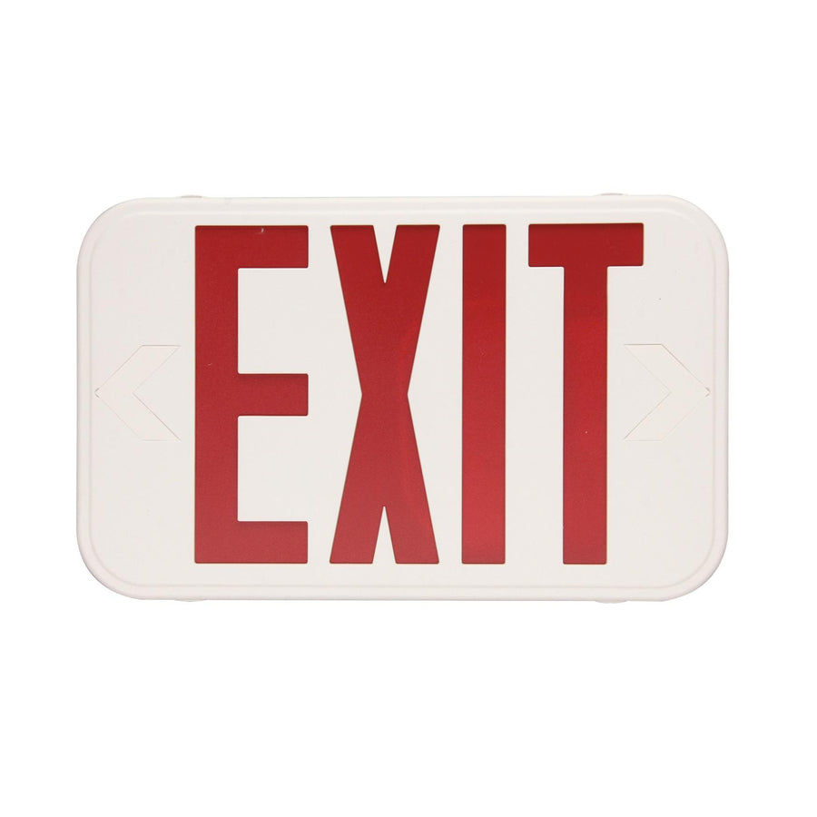 Maxlite Lighting 105541  Thin Exit, Thermoplastic, Red Letters, White, Battery Backup  1