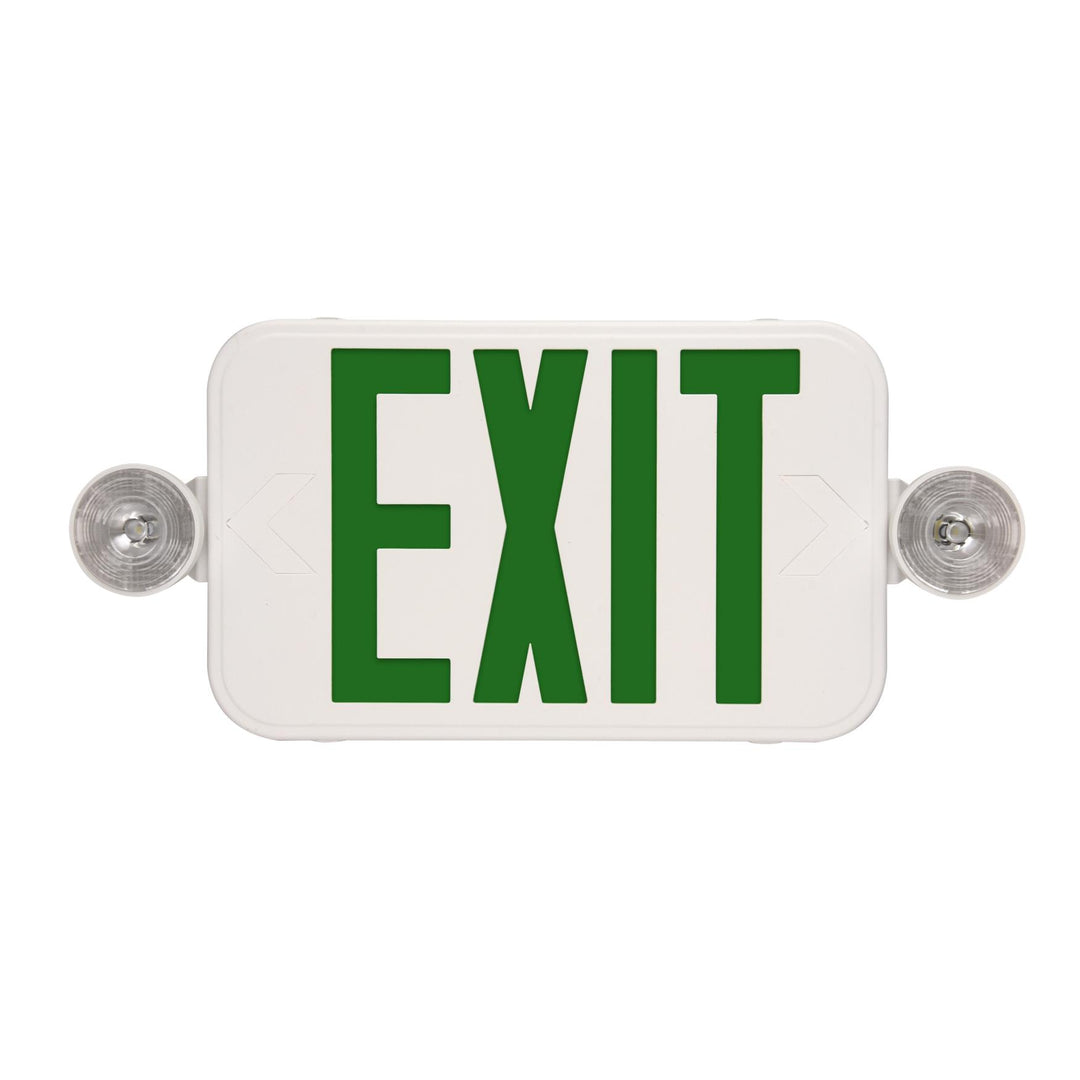 Maxlite Lighting 105544  Thin Exit  Emergency Combo, Green Letters, White, Battery Backup  1