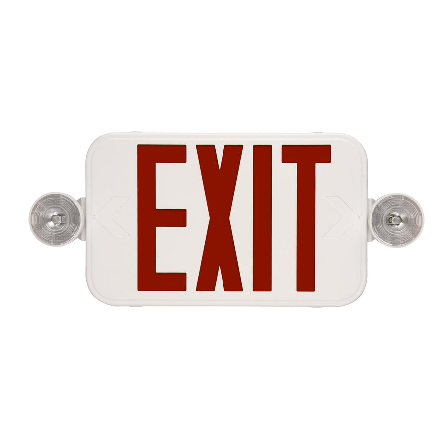 Maxlite Lighting 105543  Thin Exit  Emergency Combo, Red Letters, White, Battery Backup  1