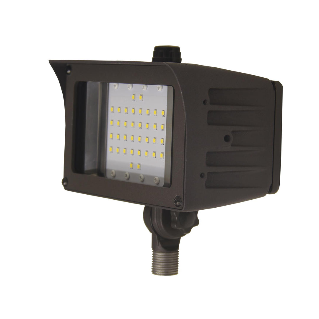 Maxlite Lighting 14101490  Led Flood Lightmax Small: 20w 120-277v Narrow 4000k Bronze W/ 1/2inch  Thread Knuckle Mount And 120-277v Button Photocell  1