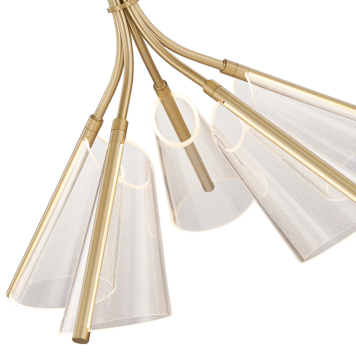 Kuzco Lighting CH62628-BG/LG Mulberry Chandelier Brushed Gold/Light Guide