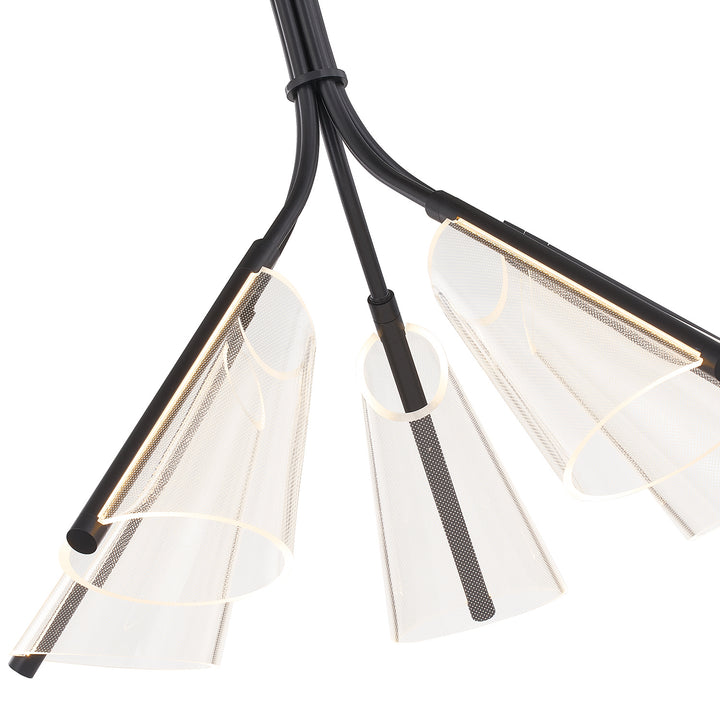 Kuzco Lighting CH62628-BK/LG Mulberry Chandelier Black/Light Guide