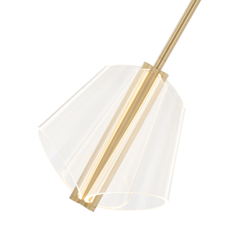 Kuzco Lighting PD62511-BG/LG Mulberry Pendant Light Brushed Gold/Light Guide