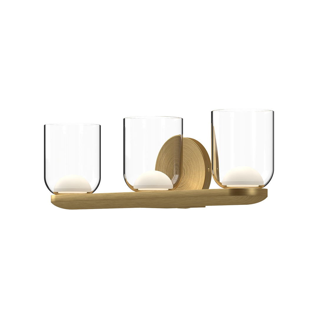 Kuzco Lighting VL52520-BG/CL Cedar Vanity Light Brushed Gold/Clear Glass