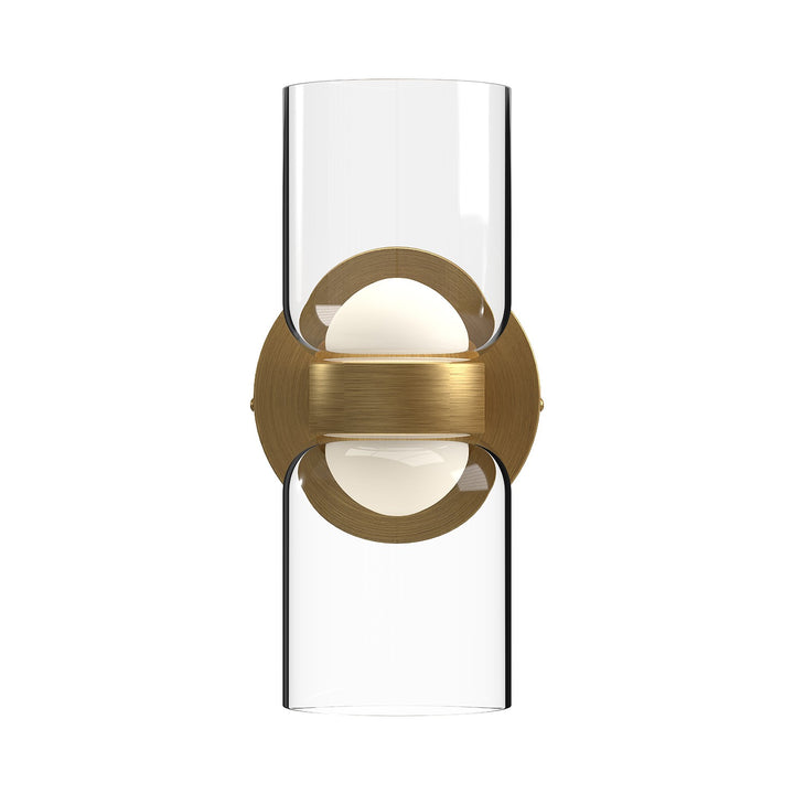 Kuzco Lighting WS52511-BG/CL Cedar Wall Light Brushed Gold/Clear Glass