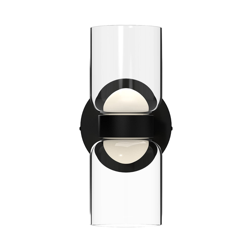 Kuzco Lighting WS52511-BK/CL Cedar Wall Light Black/Clear Glass