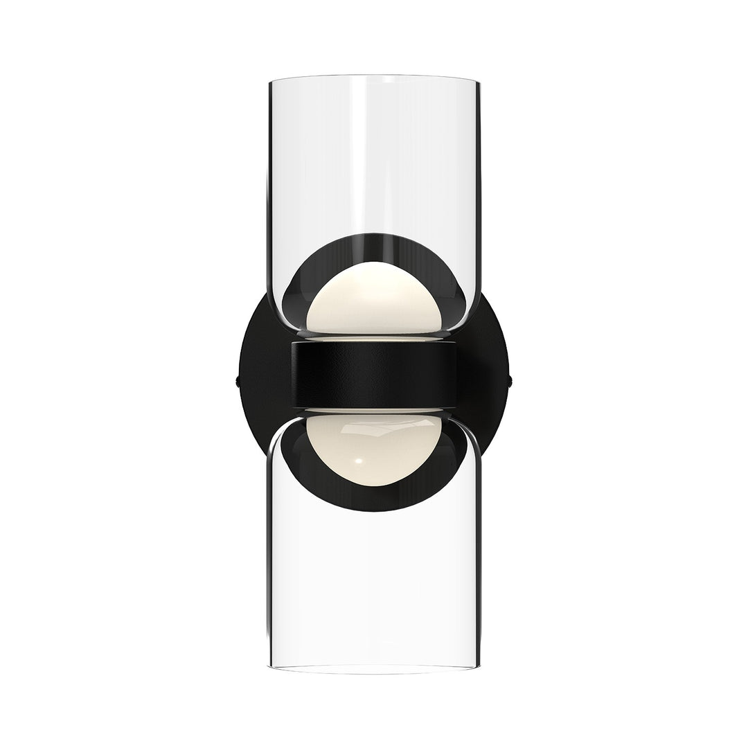 Kuzco Lighting WS52511-BK/CL Cedar Wall Light Black/Clear Glass